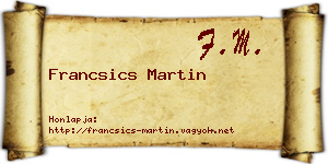 Francsics Martin névjegykártya